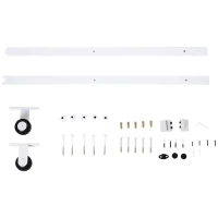 HOMCOM 6FT Rustic Interior Sliding Barn Door Mounting Hardware Kit - White(m-6)