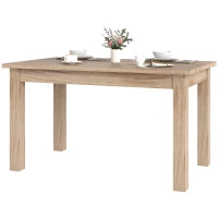 HOMCOM Mesa de Comedor Rectangular 140x80 cm para 6 Personas Tablero Laminado de 30 mm y Patas Robustas Estilo Moderno Natural(m-11)