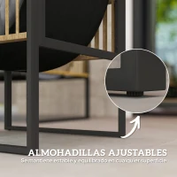Outsunny Conjunto de Jardín de 4 Piezas con Sofá Sillones y Mesa de Ratán Sintético Cojines Cómodos y Resistente a Rayos UV(m-8)