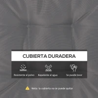 Outsunny Conjunto de Cojines para Sillas de Comedor y Jardín Impermeable con 2 Amarres de Fijación 42x42x5 cm Gris Oscuro(m-5)