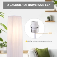 HOMCOM Candeeiro de Pé Moderno com Interruptor de Pé e Base de Aço Inoxidável Ø15x120 cm Branco(m-4)