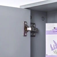 HOMCOM Armário de banheiro com espelho de parede com prateleira ajustável 3 níveis 2 portas 48x14,5x45 cm Cinza(m-9)