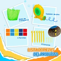 AIYAPLAY Castillo Hinchable 415x205x190 cm con Tobogán Foso de Bolas Canasta Inflador y Bolsa para Interior y Exterior(m-9)