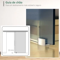 HOMCOM Porta de Correr de Vidro  Porta de Correr de Vidro com Trilho 102,5x205 cm Translúcida(m-6)