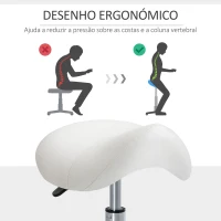 HOMCOM Cadeira de trabalho giratória com rodas banquinho para dentista cabeleireiro cor bege(m-7)
