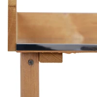 Outsunny Mesa de Jardinería de Madera con Superficie Metálica Estantes y Ganchos para Jardín Terraza 76x37x89 cm Natural(m-8)