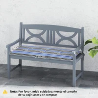 Outsunny Juego de 2 Cojines para Banco de Jardín con Relleno Grueso Diseño a Rayas y Cintas de Sujeción 120x50x5 cm Multicolor(m-3)