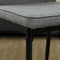 HOMCOM Set de 2 Scaune din Catifea cu Picioare Metalice, Spătar Curbat și Șezut Căptușit, 45x57x86 cm, Gri(m-8)