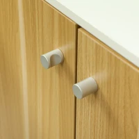 PawHut Mueble Arenero para Gatos 3 en 1 con Puertas Cojín Tazones y Estera para Rascar 95x48x50,5 cm Blanco y Roble(m-9)