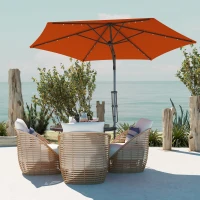 Outsunny 3(m) Solar LED Cantilever Parasol - Orange(m-9)