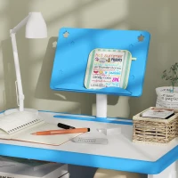 HOMCOM Juego de Escritorio y Silla Infantil de +6 Años Altura Ajustable con 1 Cajón y Estante para Libros 60x45x90-102 cm Azul(m-8)