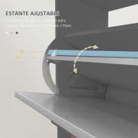 HOMCOM Mueble Zapatero Estrecho con 2 Puertas Abatibles y 1 Cajón para 8 Pares de Zapatos 60x23,5x98,5 cm Gris(m-5)