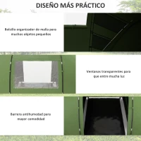 Outsunny Tienda de Campaña Familiar para 4-6 Personas con 2 Habitaciones y Bolsa de Transporte 430x240x170 cm Verde(m-6)