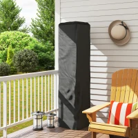 Outsunny Heavy Duty Gas Pyramid Patio Heater Cover, Full Length Outdoor Heater Cover Protector, UPF 30+ Oxford Fabric with Zipper, Black(m-2)