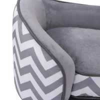 PawHut Sofá para animais de estimação acolchoado de madeira com almofadas grossas e bolso de armazenamento 68,5x40,5x40,5 cm Cinza(m-9)