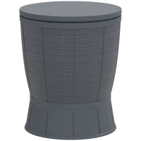 Outsunny Mesa Nevera para Exterior 41 L 3 en 1 Cool Bar Mesa Auxiliar con Altura Ajustable Cubo de Hielo Tapa Elevable Gris(m-11)