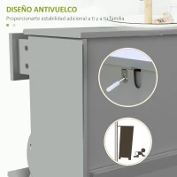 HOMCOM Mueble Zapatero Estrecho con 2 Puertas Abatibles y 1 Cajón para 8 Pares de Zapatos 60x23,5x98,5 cm Gris(m-7)