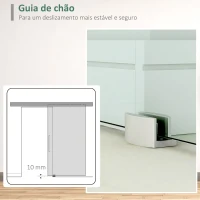 HOMCOM Porta de Correr de Vidro 77,5x205 cm Porta de Correr de Vidro com Trilho Translúcida(m-6)