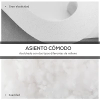 Outsunny Conjunto de Cojines para Sillas de Comedor y Jardín Impermeable con 2 Amarres de Fijación 42x42x5 cm Gris Oscuro(m-4)