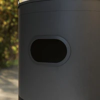 Outsunny 11 KW Freestanding Gas Patio Heater, Adjustable Outdoor Garden Propane Heater with Tip-Over Switch, Wheels, Pulse Ignition, Tank Room with Openable Door, Black(m-9)