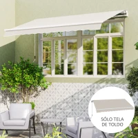 Outsunny Techo de Repuesto para Toldo 2,8x2,5 m con Protección UV 50+ Impermeable para Patio Terraza Jardín Crema(m-7)