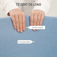 HOMCOM Silla de Oficina con Ruedas Altura Ajustable y Tapizado en Lino Sintético para Oficina o Estudio 53x43x85-93 cm Azul(m-5)