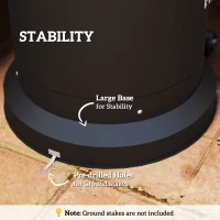 Outsunny 11 KW Freestanding Gas Patio Heater, Adjustable Outdoor Garden Propane Heater with Tip-Over Switch, Wheels, Pulse Ignition, Tank Room with Openable Door, Black(m-7)