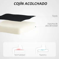 HOMCOM Silla de Oficina con Ruedas Altura Ajustable y Tapizado en Lino Sintético para Oficina o Estudio 53x43x85-93 cm Negro(m-4)