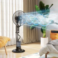 HOMCOM Pedestal Fan with Water Mist Spray, Spray Misting Fan with 70° Oscillation, Tilt Head, 3 Speeds, 3 Modes, Adjustable Mist, 3.2L Water Tank, for Home, 120 cm(m-2)