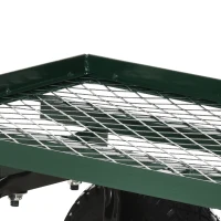 Outsunny Carro de Transporte com Pega Revestida e 4 Rodas Grandes de Ø24 cm Carrinho de Jardim em Aço 94x48,5x100 cm Preto e Verde(m-7)