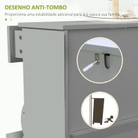 HOMCOM Sapateira Móvel Sapateira Estreita com 2 Portas e 1 Gaveta para 8 Pares de Sapatos 60x23,5x98,5 cm Cinzento(m-7)