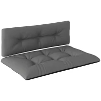 Outsunny Cojines para Palets 2-Piezas Set Acolchados de 120cm de Largo Impermeable Anti-UV para Interior y Exterior Gris Oscuro(m-1)