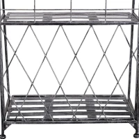Outsunny 3 Tier Plant Stand Indoor Outdoor, Metal Plant Shelf Flower Display Rack for Potted Plants Garden Balcony Decor, 44 x 25 x 96 cm(m-7)