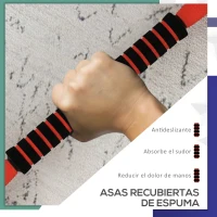 SPORTNOW Kit de Gimnasio 4 en 1 con Barra de Pesas Mancuernas Kettlebell para Entrenamiento de Fuerza en Casa Color Rojo y Negro(m-6)