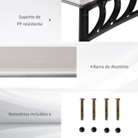 Outsunny Marquise de Proteção para Portas e Janelas 122x89x24 cm Transparente e Preto(m-5)