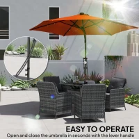 Outsunny 3(m) Solar LED Cantilever Parasol - Orange(m-4)