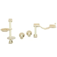 PawHut Juego de Escalada para Gatos de Pared 4 Piezas con Hamaca Bola Plataformas 84,5x19x54 cm Beige(m-1)