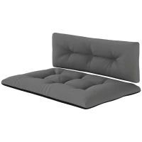 Outsunny Cojines para Palets 2-Piezas Set Acolchados de 120cm de Largo Impermeable Anti-UV para Interior y Exterior Gris Oscuro(m-11)