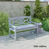 Outsunny Juego de 2 Cojines para Banco de Jardín con Relleno Grueso Diseño a Rayas y Cintas de Sujeción 120x50x5 cm Multicolor(m-7)