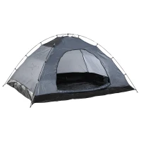 Outsunny Campingzelt für 4 Personen ganzjährig nutzbar 3,00 x 2,50 x 1,30m Blau+Grau(m-12)