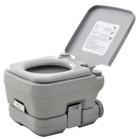 HOMCOM 10L Plastic Portable Toilet - Grey(m-11)