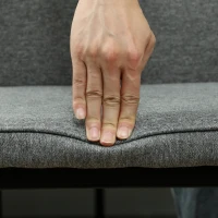 HOMCOM Set de 2 Scaune din Catifea cu Picioare Metalice, Spătar Curbat și Șezut Căptușit, 45x57x86 cm, Gri(m-9)