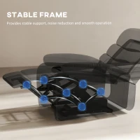 HOMCOM PU Leather Reclining Chair, Manual Recliner Chair with Padded Armrests, Retractable Footrest and Wood Frame, Black(m-6)