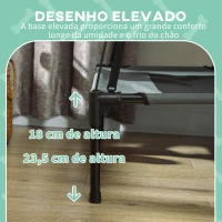 PawHut Cama elevada para animais de estimação Portátil com tecido respirável de toldo removível para interior e exterior 122x92x108 cm cinza(m-7)