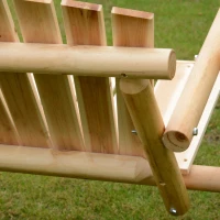 Outsunny Outdoor 2 Seater Swing Chair Larch Wood Garden Swing Seat Porch Hammock Bench Lounger(m-9)