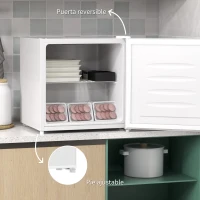 HOMCOM Mini Congelador de 35L con Temperatura Ajustable Puerta Reversible y Bajo Consumo Energético para Cocina Camping Blanco(m-6)