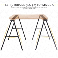 DURHAND Cavalete de Serra com Patas Dobráveis Cavalete Metálico 2 Peças com Asa Tapete Antiderrapante Máx. 250kg Aço(m-6)