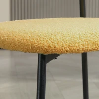 HOMCOM Juego de 2 sillas de comedor con asiento tipo peluche respaldo curvo de efecto madera interior amarillo(m-5)