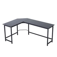 Vinsetto Secretária de Canto Mesa de Computador em Forma de L com Estrutura de Aço 168x120x75cm Preto(m-10)