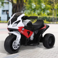 HOMCOM Moto Eléctrica para Niños de 18-36 Meses con Licencia BMW S1000RR con Velocidad 2,5 km/h Carga 20 kg 66x37x44 cm Rojo(m-2)